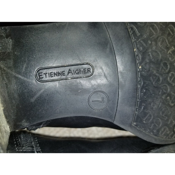 Womens Boots--black leather crest "Costa" knee high riding boot-7M - Picture 7 of 8